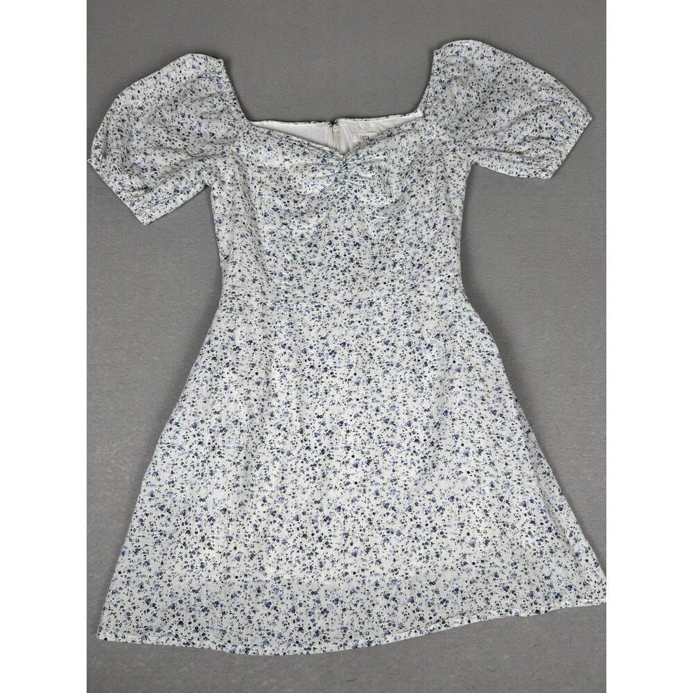 Lucca Couture XS Ditsy Floral Cotton Mini Dress Puff Sleeve Cottagecore XS